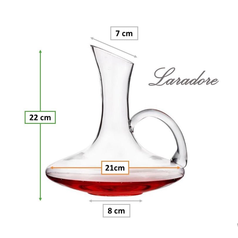 Decanter para Vinho com Alça - Decantador de Vidro Laradore - 5