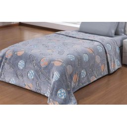 Manta Flannel Infantil Shine 1,50x2,20 Andreza - Planeta Azul - 1