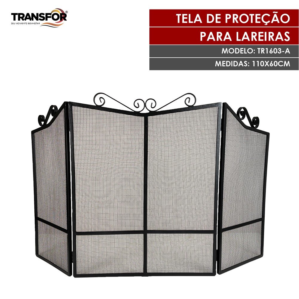 Tela de Proteção Dobrável para Lareiras - Tr1603-a - 2