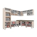 Ver imagem 2 de Cozinha Modulada Connect 13 Peças 4aéreos+4balcões+ 1 Paneleiro +4complementos C6p05 Duna