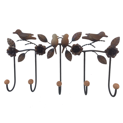 Lindo Cabide Decorativo com Flores de Ferro Ideal para Ambiente Rustico Libertas Rosas Artesanato Ro