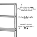 Ver imagem 2 de Estante Estilo Industrial Genova 3 Prateleiras 94 Cm Cinza Artef Cinza