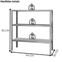 Ver imagem 4 de Estante Estilo Industrial Genova 3 Prateleiras 94 Cm Cinza Artef Cinza