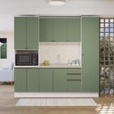 Ver imagem 1 de Cozinha Compacta com Kit Forno Celeste Kappesberg 100% Mdf Branco/verde 240cm