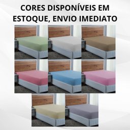 Lençol Cama King 100% Algodão com Elástico Percal 300 Fios Hotel Pousada:branco - 5