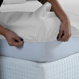 Lençol Cama King 100% Algodão com Elástico Percal 300 Fios Hotel Pousada:branco - 2