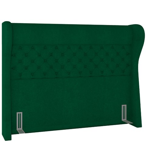 Cabeceira Cama Box Casal 140 Cm Madrid Bouclê Verde - Lyam Decor