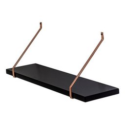 2 Prateleira Mdf Preta Laqueada 70cm Suporte Ferro Decoração - 4