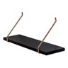 2 Prateleira Mdf Preta Laqueada 70cm Suporte Ferro Decoração - 4