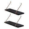 2 Prateleira Mdf Preta Laqueada 70cm Suporte Ferro Decoração - 6