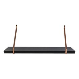 2 Prateleira Mdf Preta Laqueada 70cm Suporte Ferro Decoração - 5