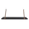 2 Prateleira Mdf Preta Laqueada 70cm Suporte Ferro Decoração - 5