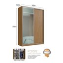 Ver imagem 2 de Guarda Roupa Solteiro com Espelho 2 Portas de Correr Rc2002 Linha Roupeiros Emovell