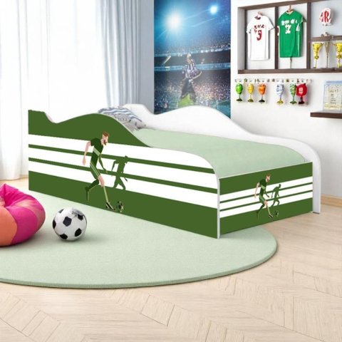 Cama Solteiro Glow Jogador de Futebol Solteiro com Colchão