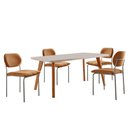 Ver imagem 2 de Conjunto Sala de Jantar Mesa Malta 120cm Tampo Laqueado Vidro Canto Moeda e 4 Cadeiras Marchezine