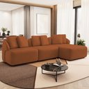Ver imagem 1 de Sofá 4 Lugares com Chaise Direito Sala Living 288cm Arlo F04 Veludo Telha Tc-12022 - Lyam Decor