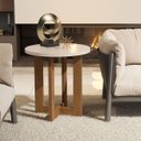 Ver imagem 2 de Mesa Lateral Luxo Geórgia Pérola com Caramelo - Moveisaqui