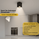 Ver imagem 2 de Kit 37 Spot de Sobrepor Quadrado C/ 37 Lâmpada Led Mr16 Gu10 - Preto - Branco Quente - 127 220v