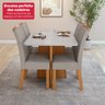 Conjunto Mesa de Jantar Celebrare 1,20 C/ Vidro e 4 Cadeiras Apogeu Tecido Veludo Liso Capuccino - 8