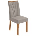 Ver imagem 3 de Conjunto Mesa de Jantar Celebrare 1,20 C/ Vidro e 4 Cadeiras Apogeu Tecido Veludo Liso Capuccino