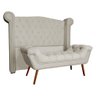 Conjunto Sienna Cabeceira e Recamier Queen 160 Cm Suede Bege - LM DECOR - 1
