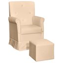 Ver imagem 1 de Poltrona Nina com Puff 67cm Corino Bege - Sallar Home