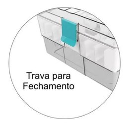 Maleta Organizadora Crippa para Maquiagem Acessórios Medicamentos Transparente e Azul Turquesa - 5
