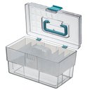 Ver imagem 2 de Maleta Organizadora Crippa para Maquiagem Acessórios Medicamentos Transparente e Azul Turquesa