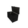 Puff Baú Estofado - Sala - Quarto - Decortivo Organizador Porta Objetos - Preto - 3