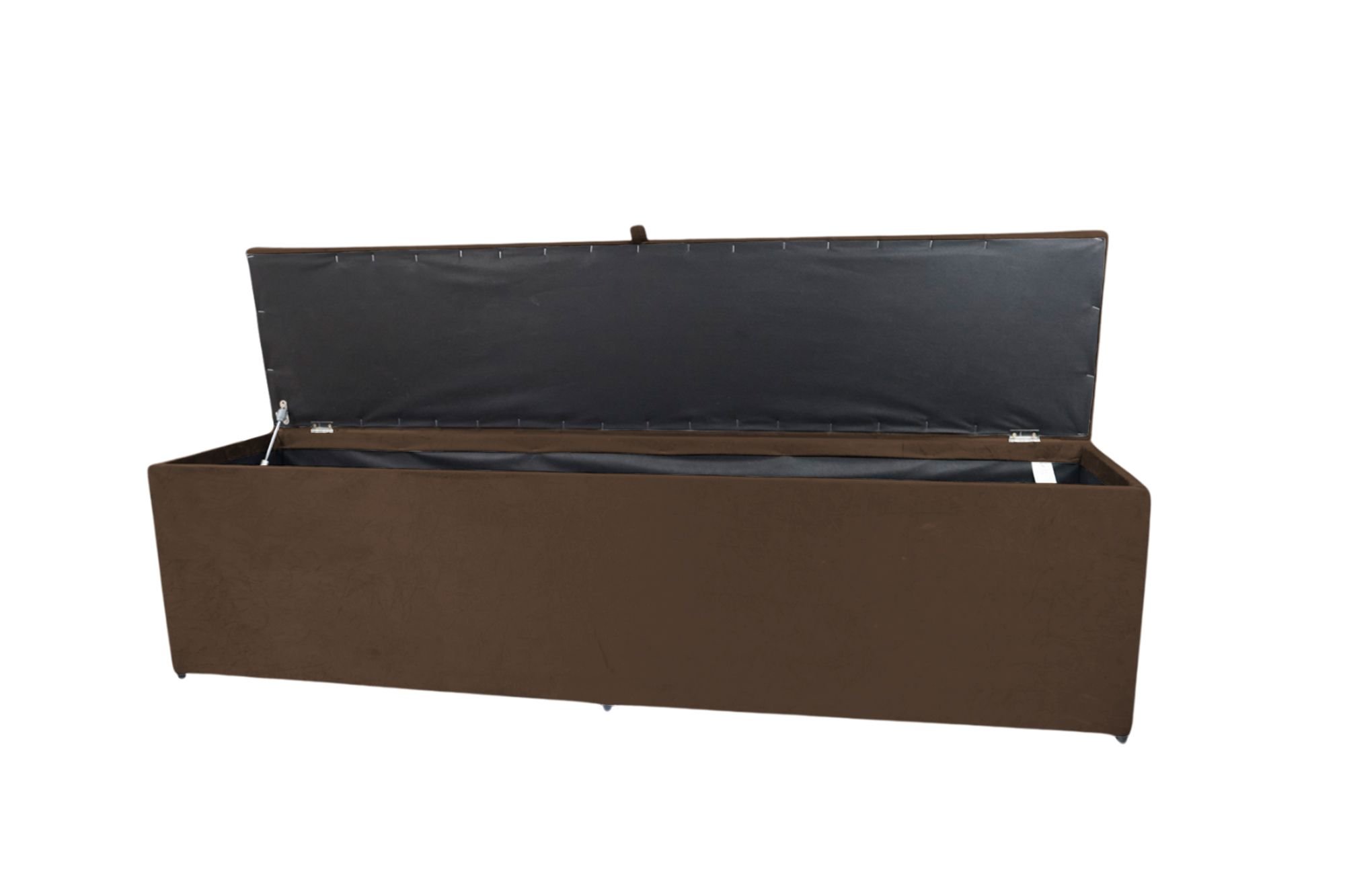 Recamier Estofado Beira de Cama Puff Baú 1,36 Cm Marrom - 2