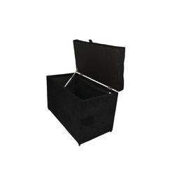 Puff Baú Estofado - Sala - Quarto - Decortivo Organizador Porta Objetos - Preto - 3