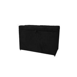 Puff Baú Estofado - Sala - Quarto - Decortivo Organizador Porta Objetos - Preto - 1