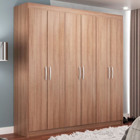 Guarda-roupa Casal Montreal 6 Portas 2 Gavetas Demolição - Evidência Móveis