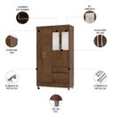 Ver imagem 4 de Guarda Roupa Solteiro 103cm com Espelho Ideal Imbuia Rústico - Vila Rica