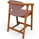 Ver imagem 4 de Banqueta Baixa para Cozinha Sala de Jantar Bancada Cecília L02 Suede Rosê - Lyam Decor