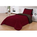 Ver imagem 1 de Kit Edredom Solteiro 4 Peças Pérola Vermelho/tabaco