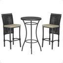 Ver imagem 1 de Mesa Bistrô e 2 Banquetas Roma Preta Corda Estofado 7 Trama Preto