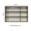 Ver imagem 4 de Armário Aéreo Madesa Lux 120 cm 3 Portas Rustic/Cinza