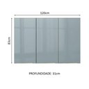 Ver imagem 3 de Armário Aéreo Madesa Lux 120 cm 3 Portas Rustic/Cinza