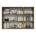 Ver imagem 5 de Armário Aéreo Madesa Lux 120 cm 3 Portas Rustic/Cinza
