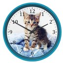 Ver imagem 2 de Relógio Parede Herweg Nacional 22 Cm Gatinho 660125 Azul - Azul