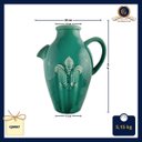 Ver imagem 6 de Elegância Exótica em Verde Jade: Jarra Cerâmica Chinesa com Flor de Lis e Espiga