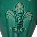 Ver imagem 2 de Elegância Exótica em Verde Jade: Jarra Cerâmica Chinesa com Flor de Lis e Espiga