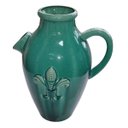 Ver imagem 4 de Elegância Exótica em Verde Jade: Jarra Cerâmica Chinesa com Flor de Lis e Espiga