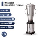 Ver imagem 2 de Liquidificador Industrial 3,5l Baixa Rotação 3500rpm Bivolt Jl Colombo