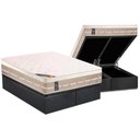 Ver imagem 1 de Cama Box Baú Queen: Colchão Molas Bonnel Castor Premium Tecnopedic + Base CRC Suede Gray(158x198)