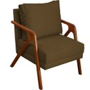 Ver imagem 1 de Poltrona Decorativa para Sala Recepção Consultório Reforçada em Madeira Maciça Shine Suede