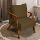 Ver imagem 2 de Poltrona Decorativa para Sala Recepção Consultório Reforçada em Madeira Maciça Shine Suede