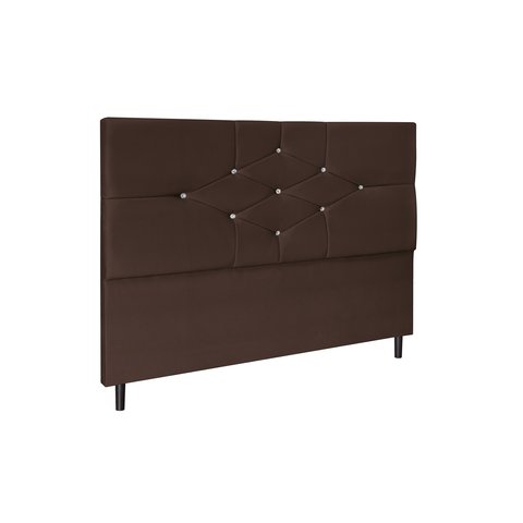 Cabeceira Camboriu Marrom Estofada para Cama Box Casal Queen Size 164cm Quarto Luxo Jbe Móveis