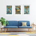 Ver imagem 2 de Kit 3 Quadros Grandes Ocean Vintage 60x48cm:moldura Branca